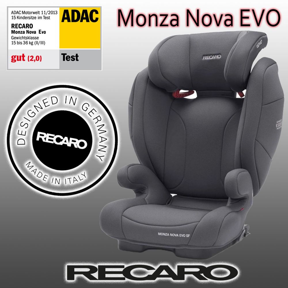 Детское автокресло Recaro Monza Nova Evo Seatfix, гр. 2/3, расцветка Simply Grey  #1