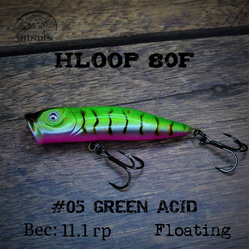 Поппер SHINDIN Hloop 80F #05 Green Acid #1