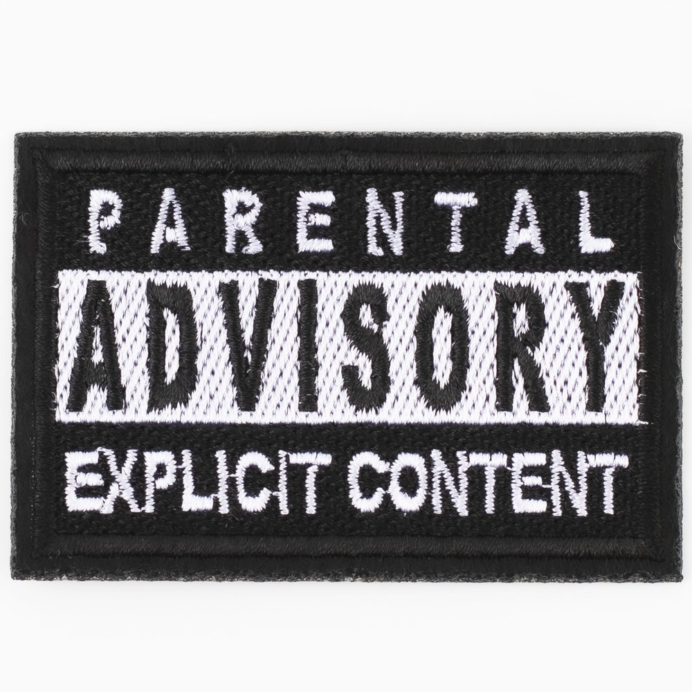 Нашивка (шеврон, патч) на липучке Parental Advisory, 7,7*5,2см, 1шт. #1