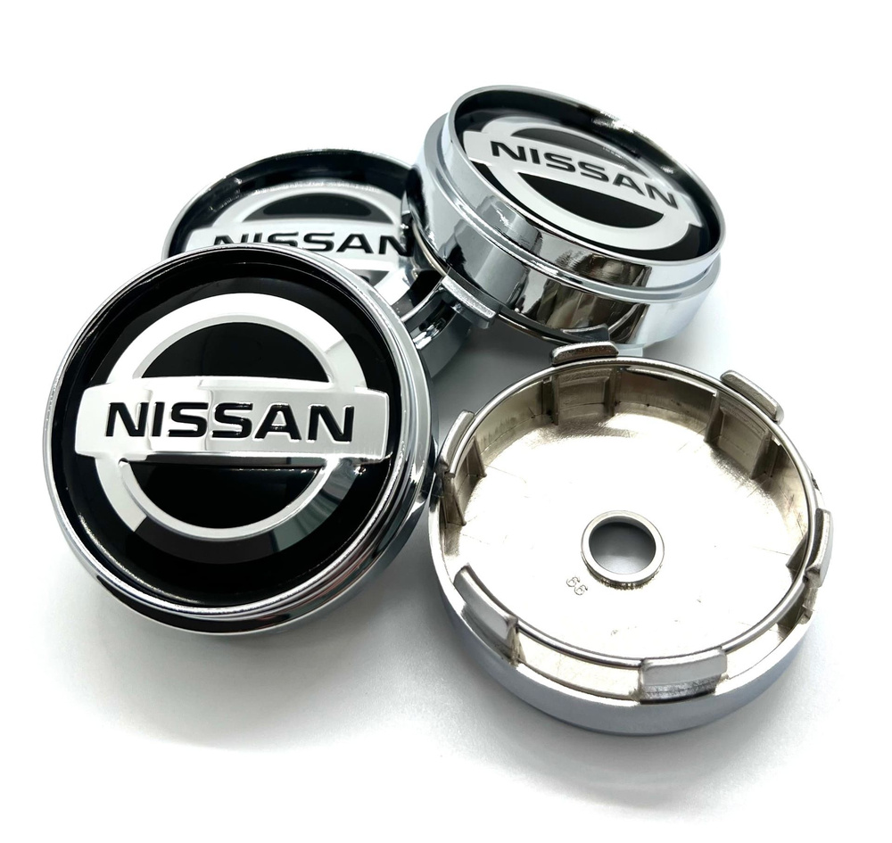 Колпачки заглушки на литые диски Универсальные, RW 66/62 мм, Nissan 4 штуки.  #1