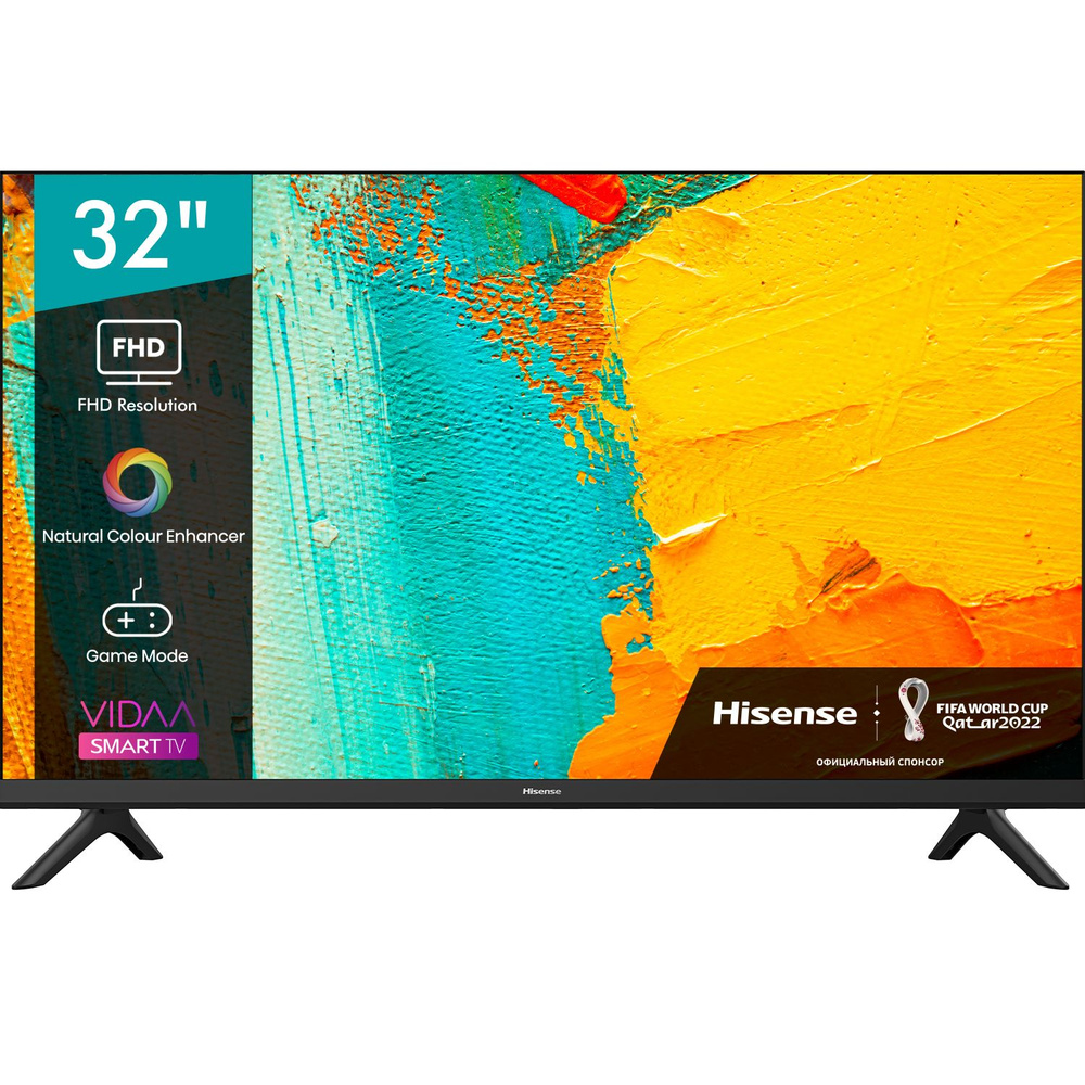 Hisense Телевизор 32A4BG(2022) Смарт ТВ, Wi-Fi; HDMI x2, USB x2; Игровой режим и ALLM; 32" HD, черный #1