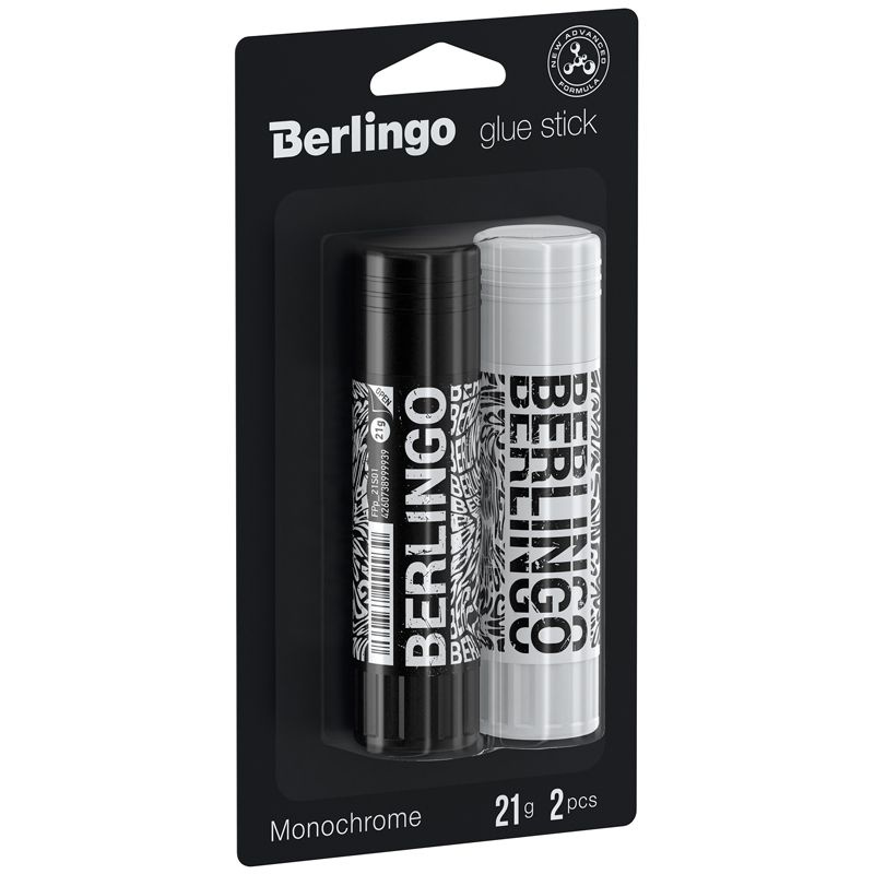 Клей-карандаш Berlingo "Monochrome", 21г, 2шт., блистер #1