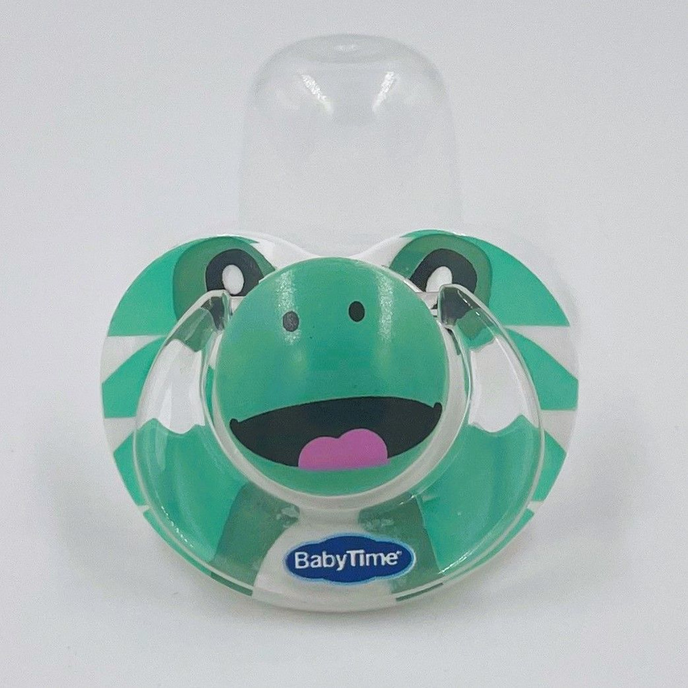 Детская силиконовая ортодонтическая соска-пустышка BabyTime с защитным колпачком.  #1