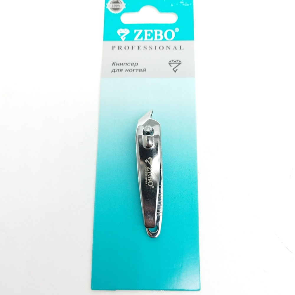 ZEBO Кусачки-книпсер маникюрные скошенное лезвие, 6 см, в блистере, цвет серебристый  #1