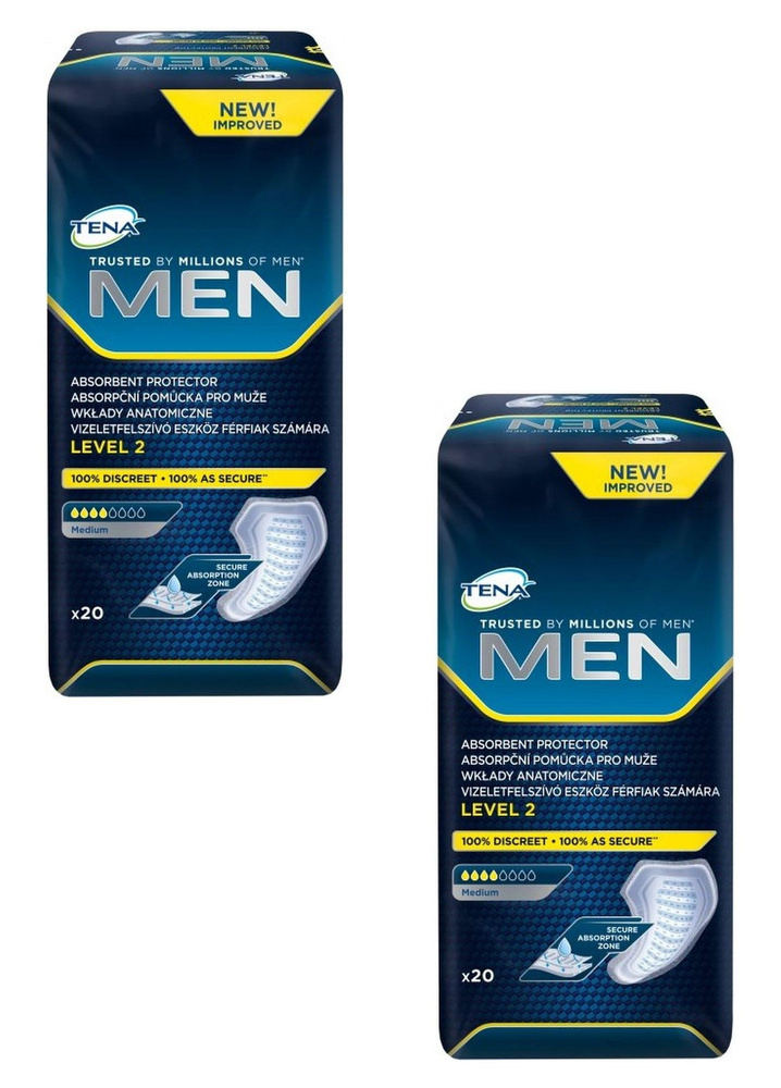 Прокладки урологические Tena Men Level 2 Medium для мужчин, впитываемость 4 капли, уровень абсорбции #1