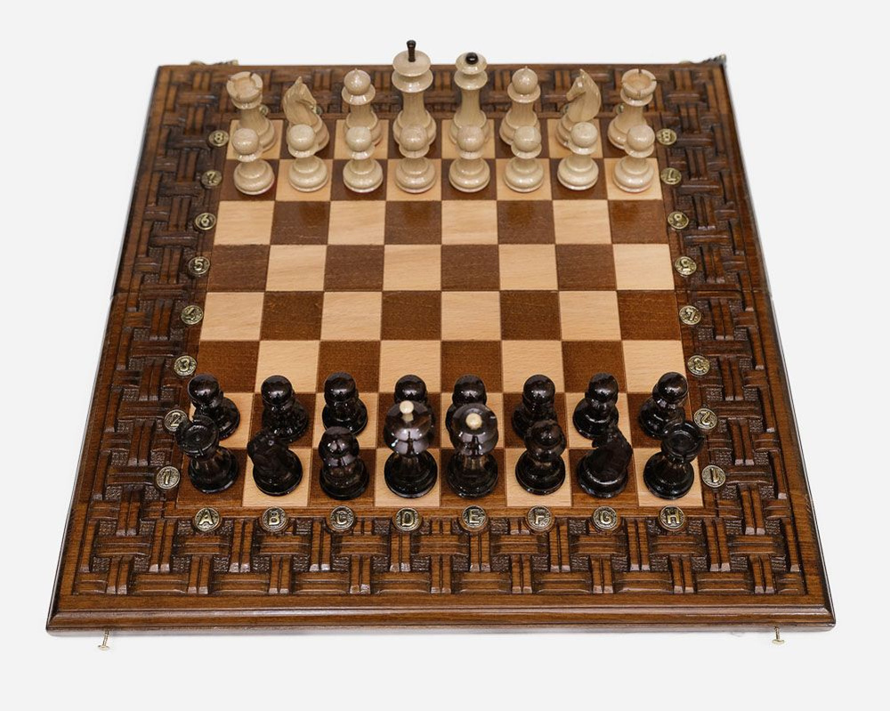 2 в 1 Резные шахматы и нарды - настольные игры #1