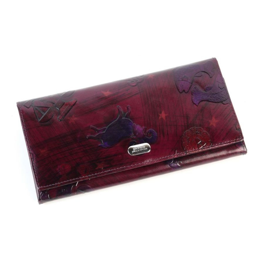 Большой женский пурпурный кожаный кошелек Sergio Valentini СВ 1285/1-071  #1