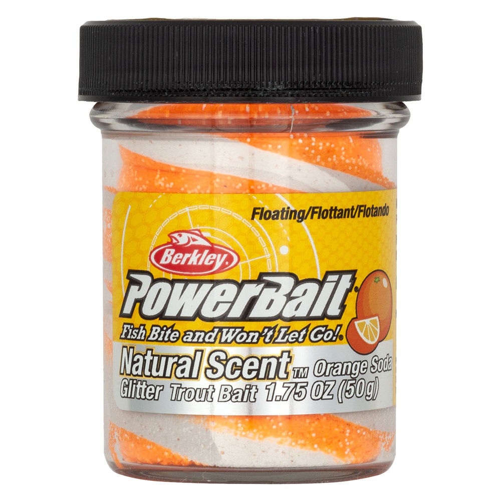 Форелевая паста Berkley PowerBait Trout Bait ORANGE SODA, 50 гр./1546779/Паста Беркли/Рыбалка на форель #1