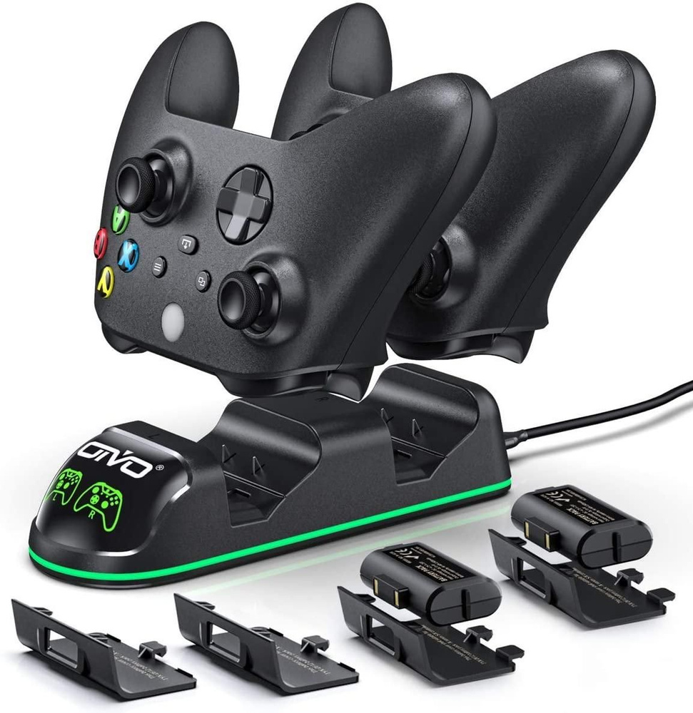 Зарядная станция Xbox Series S/X - Xbox One OIVO Charging Dock+2 шт АКБ 1300mAh (IV-X131) черный  #1