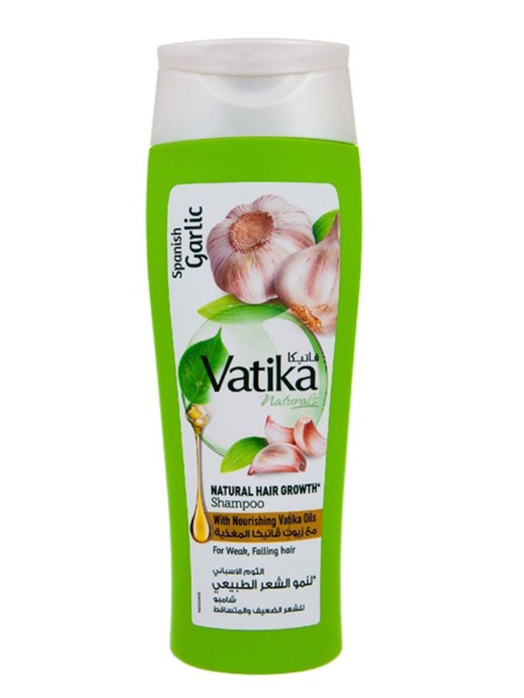 Шампунь Dabur Vatika для роста волос, для ломких и выпадающих волос, с экстрактом чеснока, Spanish Garlic, #1