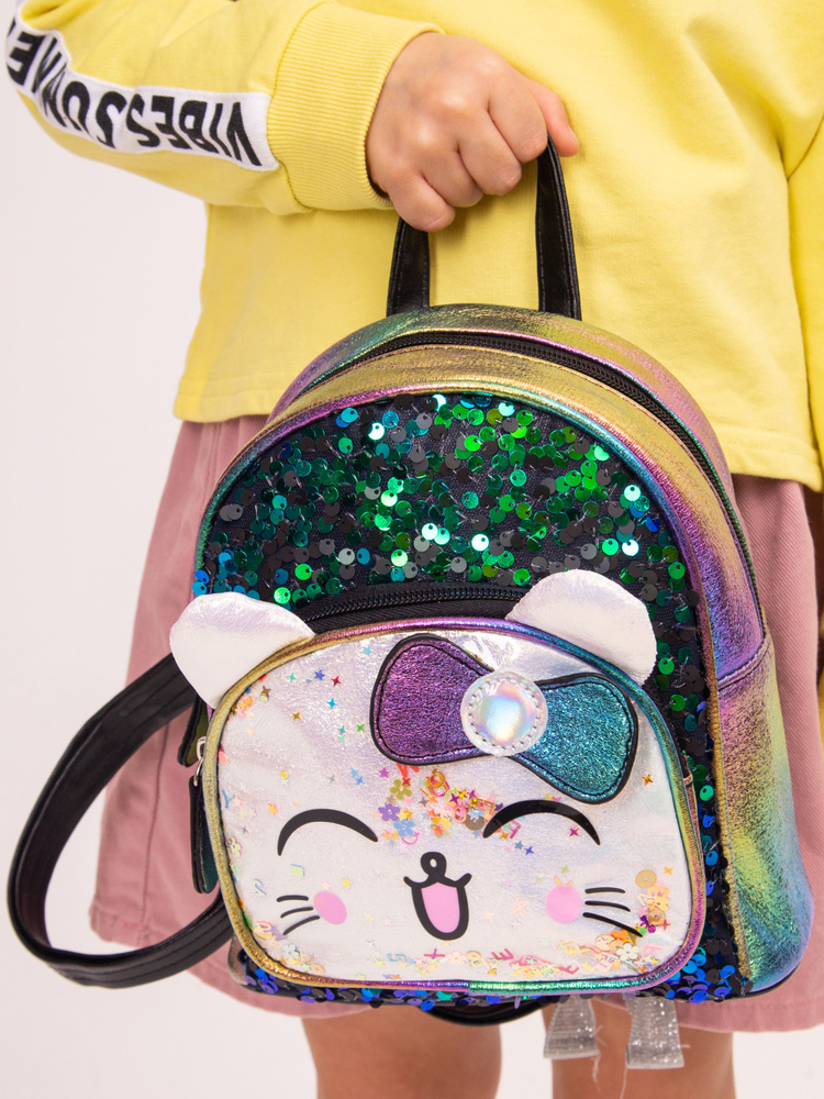 Рюкзак для девочек GURMIN Кошка детский дошкольный для девочки малышей детского сада в садик для бассейна #1