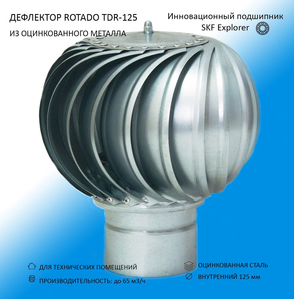Дефлектор D125 ROTADO из оцинкованной стали - купить по выгодной цене в ...
