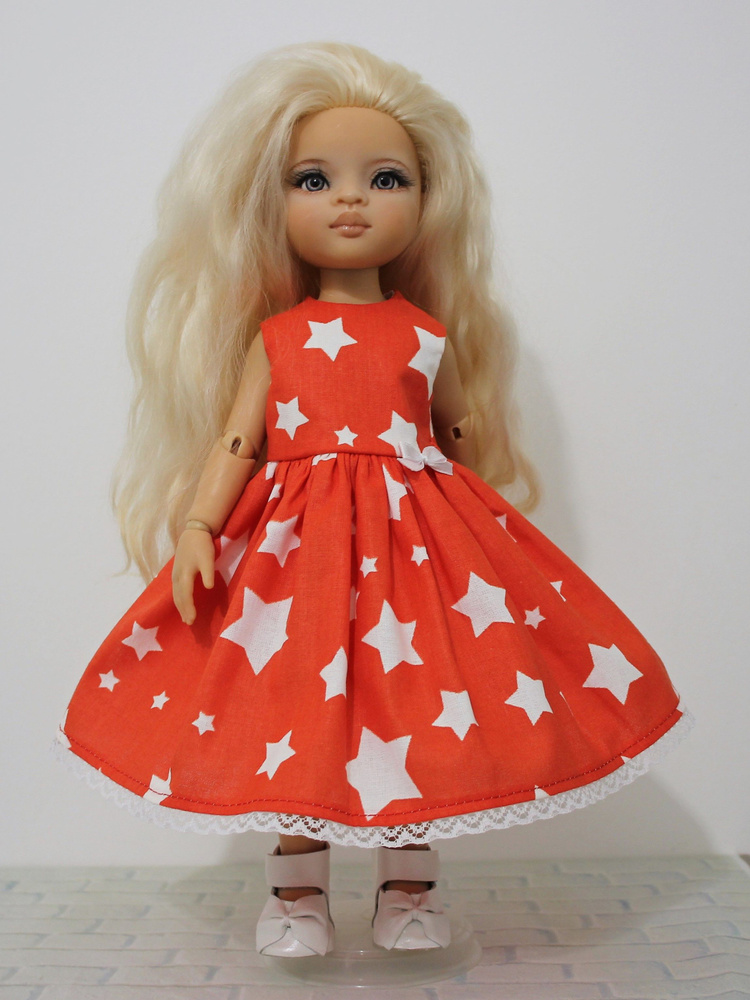 Одежда для куклы Paola Reina 32 см, платье из хлопка на подкладке.  #1