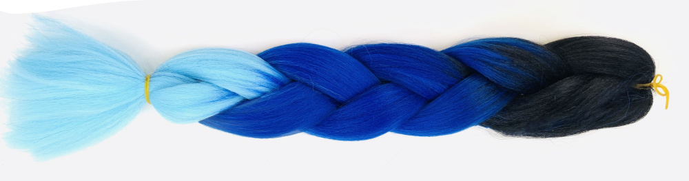 Канекалон для волос трехцветный черный/синий/голубой #1
