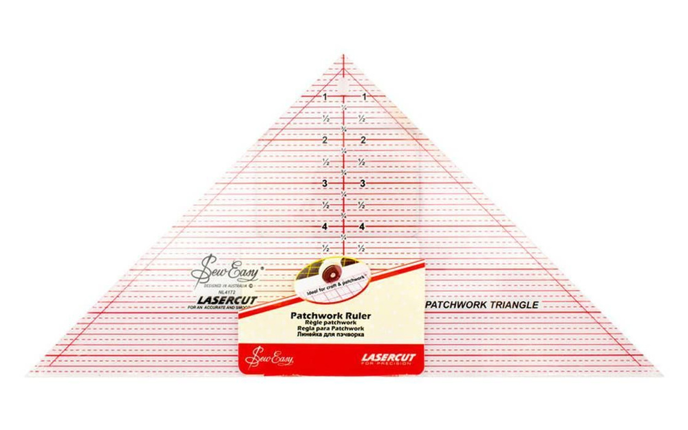 Линейка портновская, треугольник с углом 90*, градация в дюймах, размер 7 1/2" x 15", 1 шт  #1