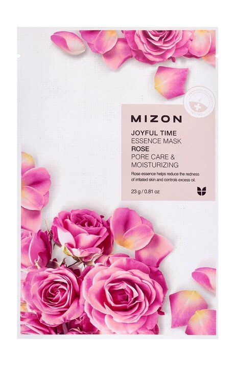 MIZON Joyful Time Essence Mask Rose Тканевая маска для лица с экстрактом лепестков розы 1шт, Подарок #1