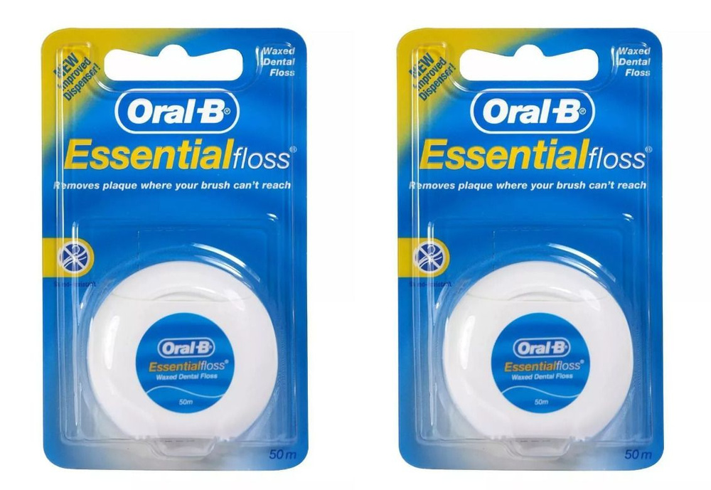 Oral-B Зубная нить Essential, вощеная, мятная, 50 м, 2 шт/ #1
