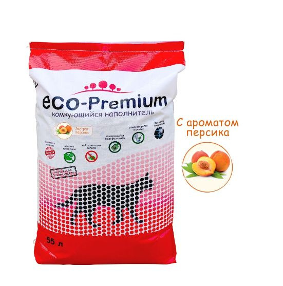 ECO-Premium Наполнитель Древесный Комкующийся Персик 20000г. #1