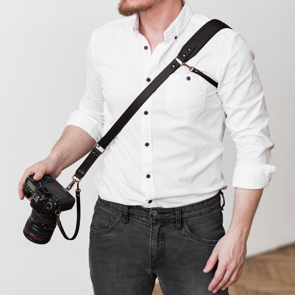 Портупея для фотографа на плечо, ремни для камеры из натуральной кожи, подарок для фотографа / Размер #1