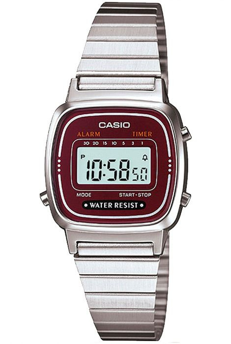 Электронные женские наручные часы Casio Vintage LA670WA-4 с будильником, таймером и секундомером  #1