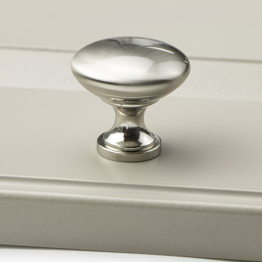 Ручка-кнопка мебельная TERNI шлифованная сталь #1