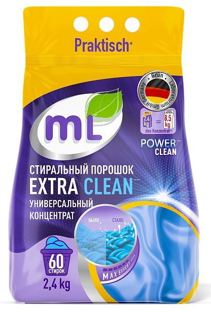 Стиральный порошок Meine Liebe Extra Clean, универсальный, концентрат, 2,4 кг  #1