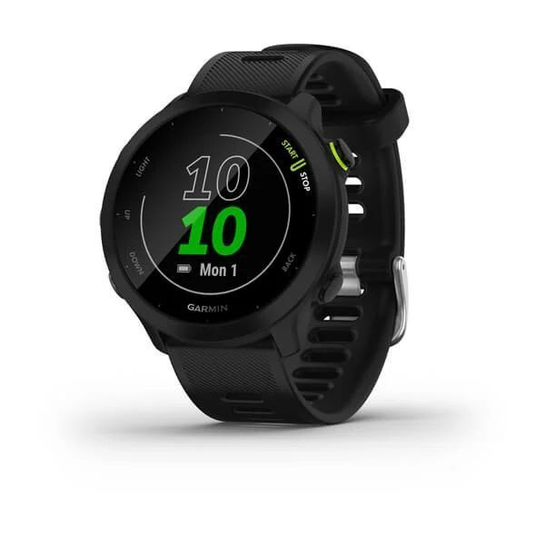 Garmin Умные часы Forerunner 55, смарт часы с GPS-приемником, черным безелем и силиконовым черным ремешком #1