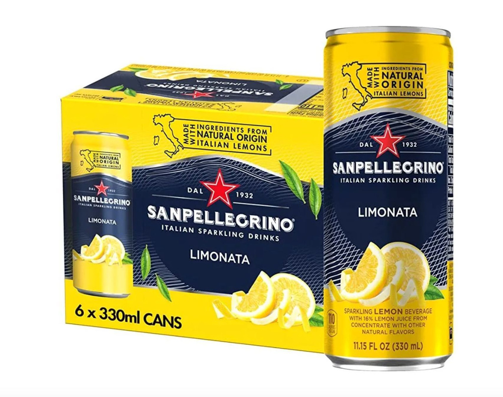 Газированный напиток Sanpellegrino Limonata, Лимон, 6 шт, 330 мл - купить с  доставкой по выгодным ценам в интернет-магазине OZON (895546746)