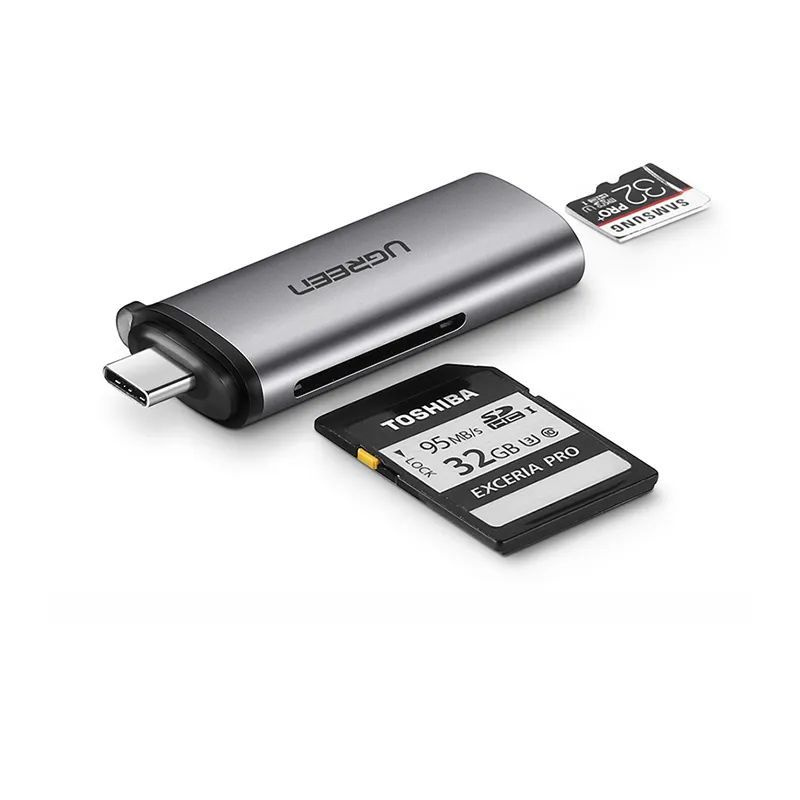 UGREEN. Кардридер USB-C 3.1 для карт памяти TF / SD (50704) #1
