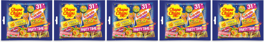 Набор кондитерских изделий Chupa Chups Party Time Mix, комплект: 5 упаковок по 380 г  #1