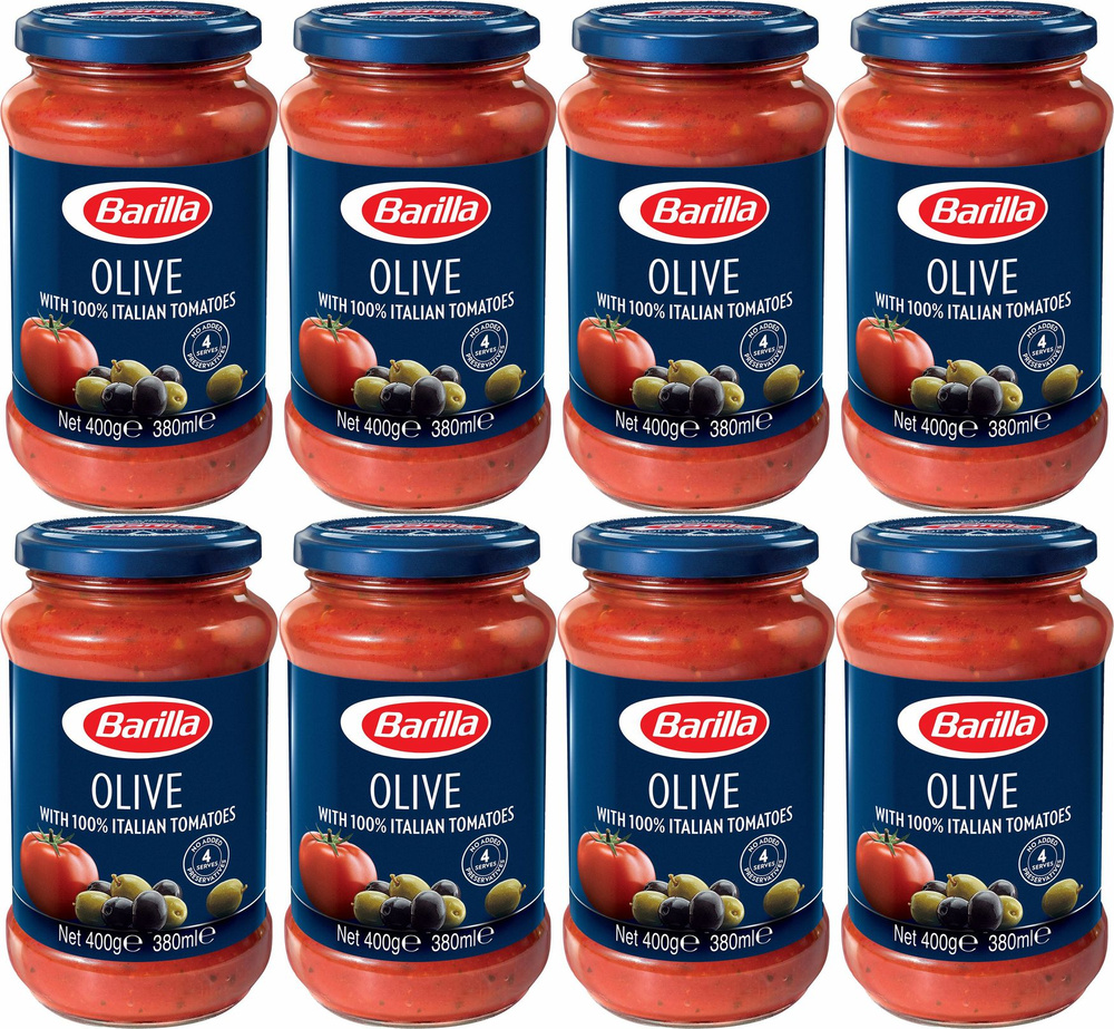 Соус Barilla Olive Томатный с черными и зелеными оливками, комплект: 8 упаковок по 400 г  #1