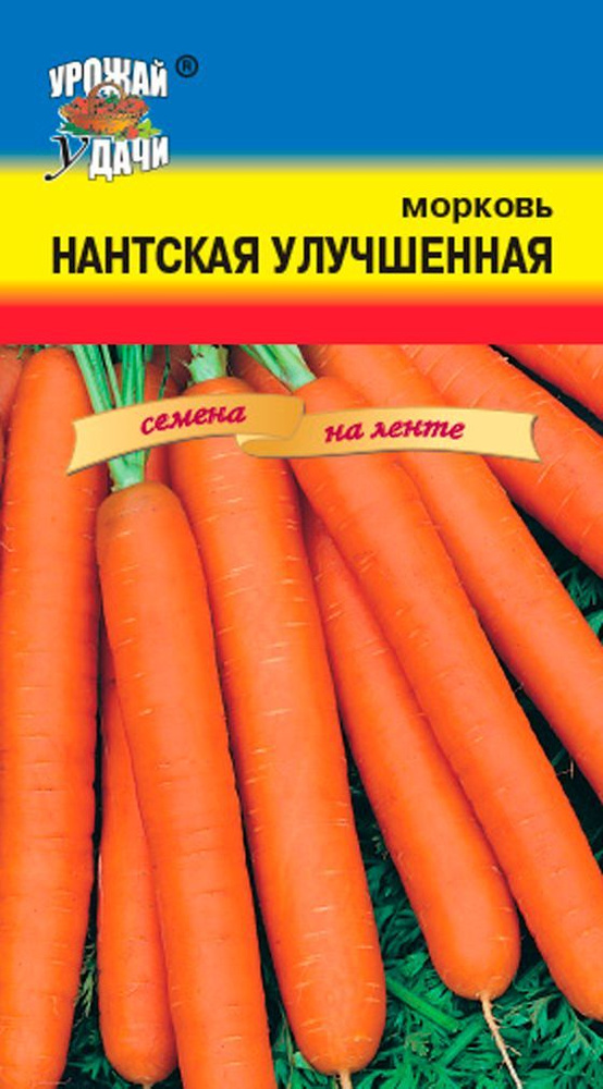 Морковь на ленте НАНТСКАЯ УЛУЧШЕННАЯ (Семена УРОЖАЙ УДАЧИ, 7,8 м ленты с семенами в упаковке)  #1