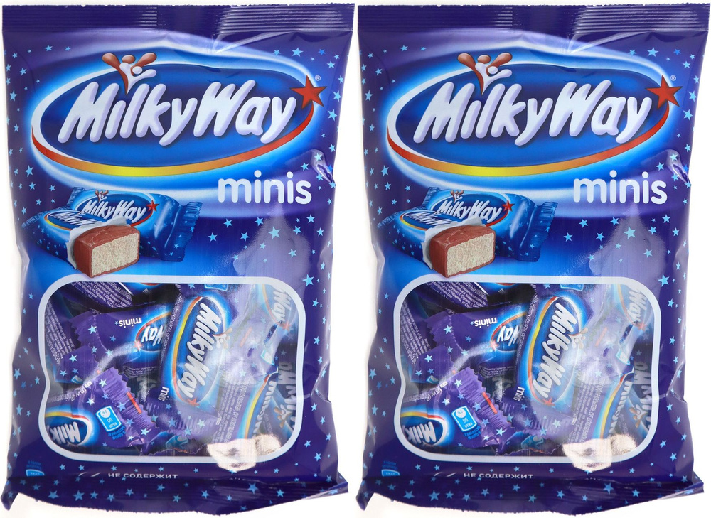Конфеты шоколадные Milky Way Minis суфле в молочном шоколаде, комплект: 2 упаковки по 176 г  #1
