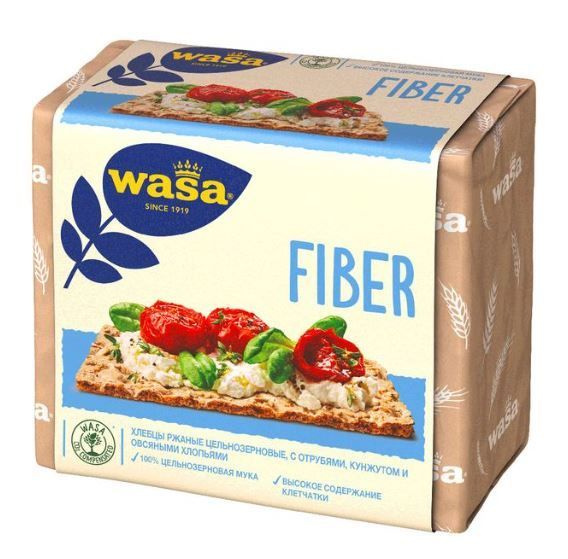 Хлебцы ржаные Wasa Fiber цельнозерновые с пшеничными отрубями кунжутом и овсяными хлопьями, 230 г  #1