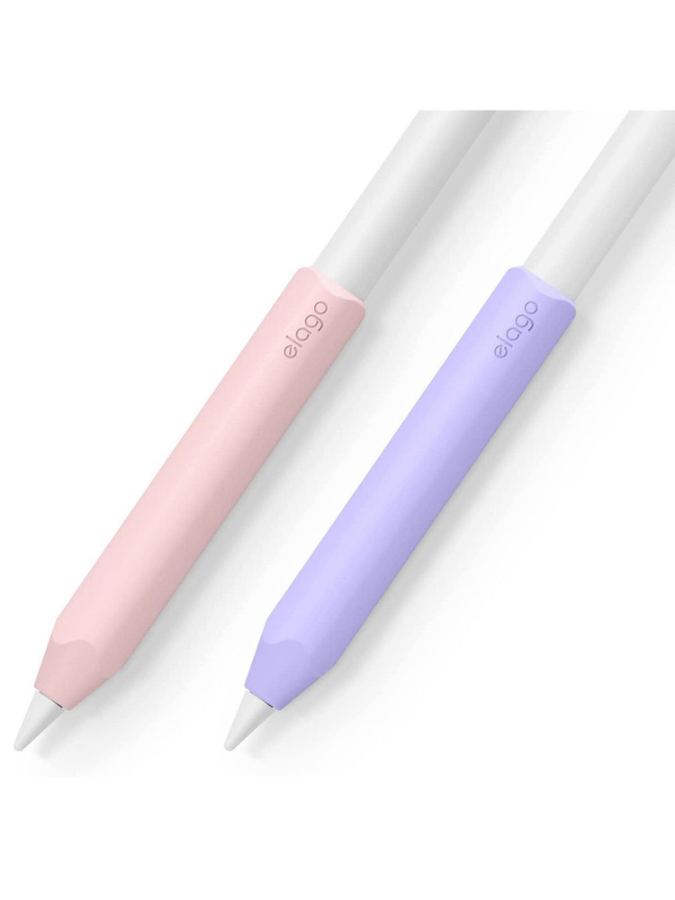 Чехол Elago Grip holder для Apple Pencil 2 / Пенсил 2 силиконовый, защитный, в компекте 2 шт., светло-розовый #1