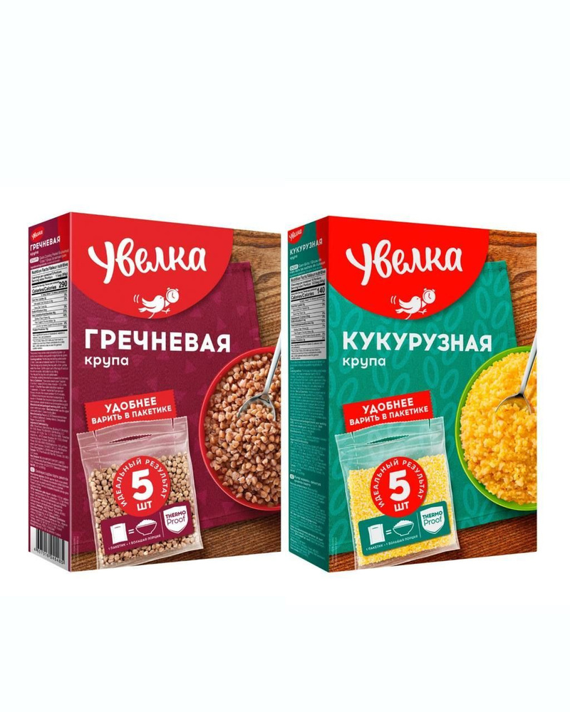 Крупа Гречневая и Кукурузная Увелка, 2 шт по 5пак #1