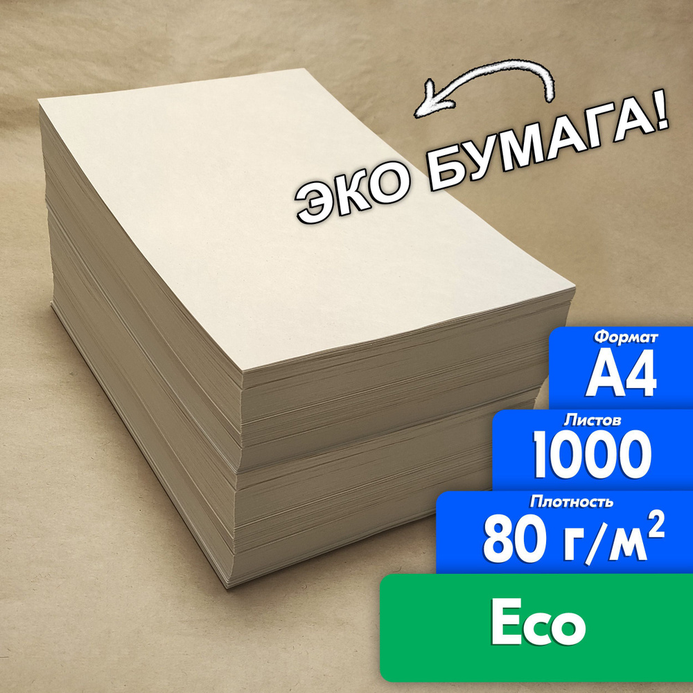 Бумага Cветогорка ЭКО ECO А4 1000 листов, с ндс. для оргтехники, рисования, творчества 80 гр  #1