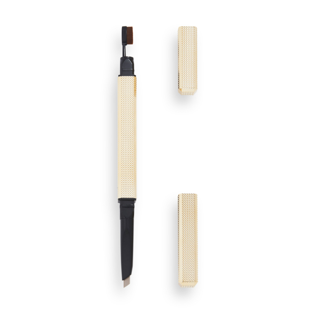 REVOLUTION PRO карандаш для бровей ROCKSTAR BROW STYLER: оттенок Medium Brown, автоматический, пудровый, #1