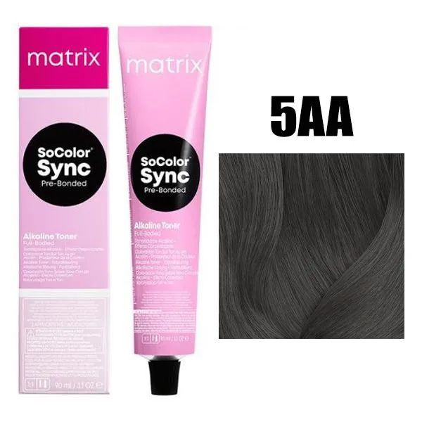 Matrix Тонирующая крем-краска для волос без аммиака SoColor Sync Pre-Bonded, 5AA (5.11) Светлый шатен #1