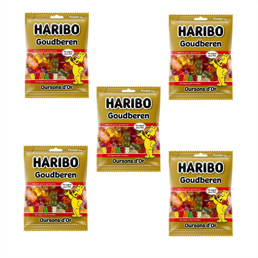 Мармелад жевательный Haribo Goldbaren Харибо Золотые Мишки 5 уп. по 75 гр.  #1