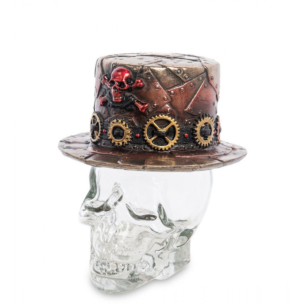 Флакон "Шляпа в стиле Стимпанк на стеклянном черепе" WS-1031 Veronese 906354  #1