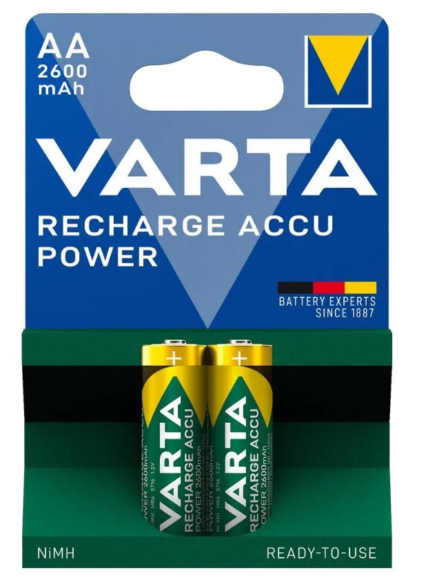 Аккумуляторные батарейки АА VARTA R2U 2600 мАч AA / LR06 2 шт пальчиковые  #1