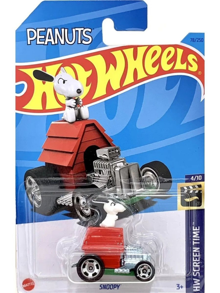 HKH10 Машинка металлическая игрушка Hot Wheels коллекционная модель SNOOPY красный  #1