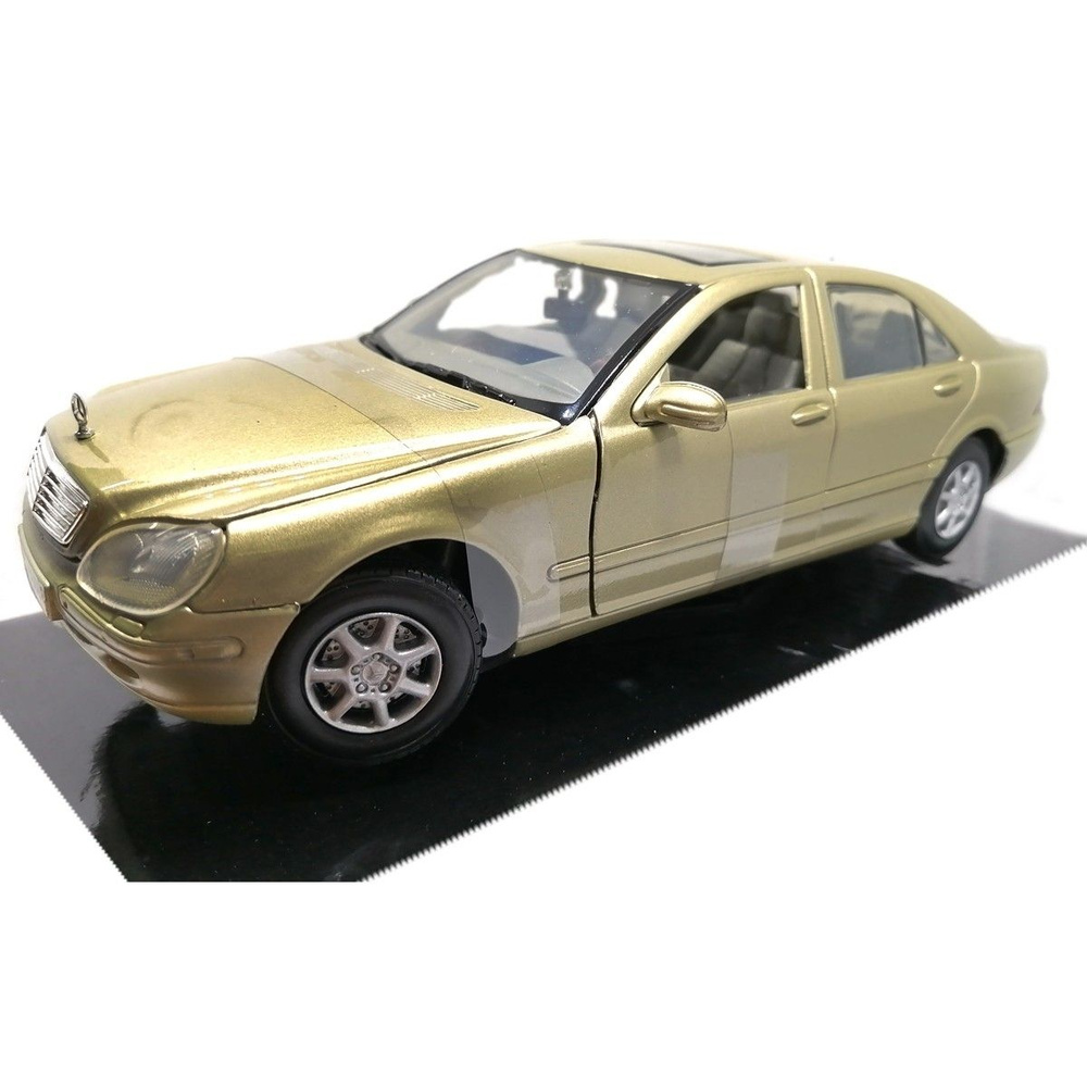 Mercedes-Benz 2002 S-class 1:24 коллекционная металлическая модель  автомобиля MotorMax 73291 gold - купить с доставкой по выгодным ценам в  интернет-магазине OZON (942702740)