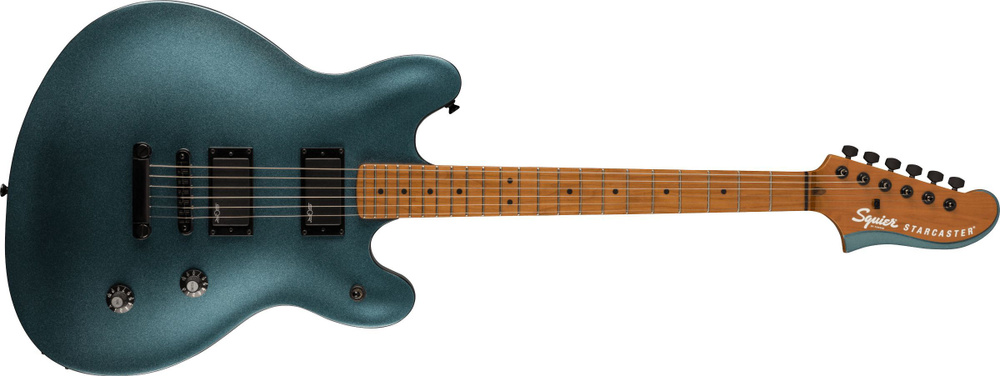 Squier by Fender Электрогитара Contemporary Active Starcaster, Roasted Maple Fingerboard, Gunmetal Metallic #1