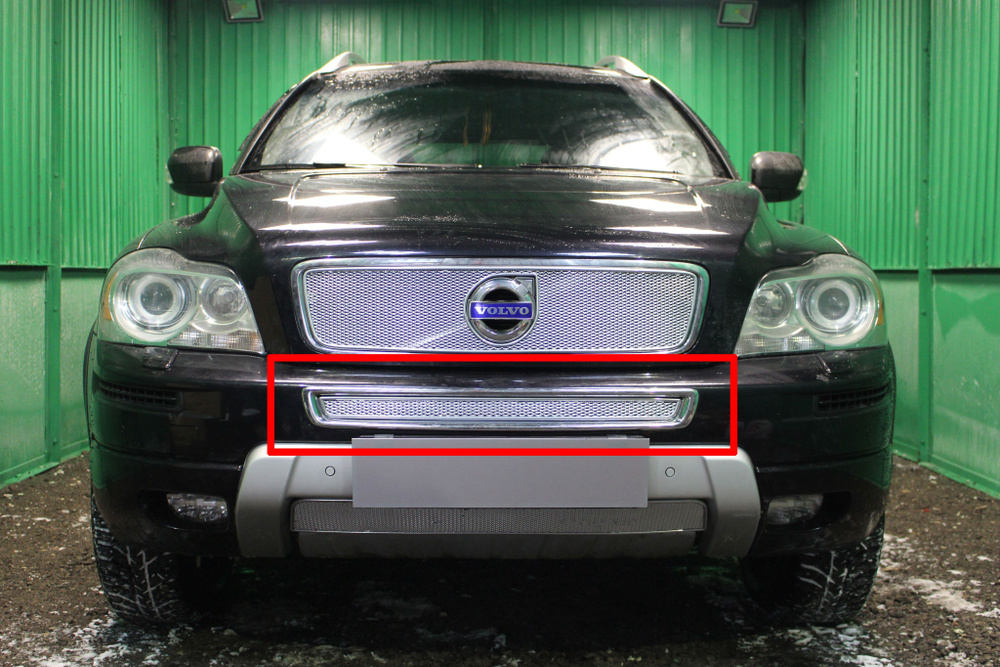 Защитная сетка радиатора середина хром Volvo XC90 (2010-2014 ...