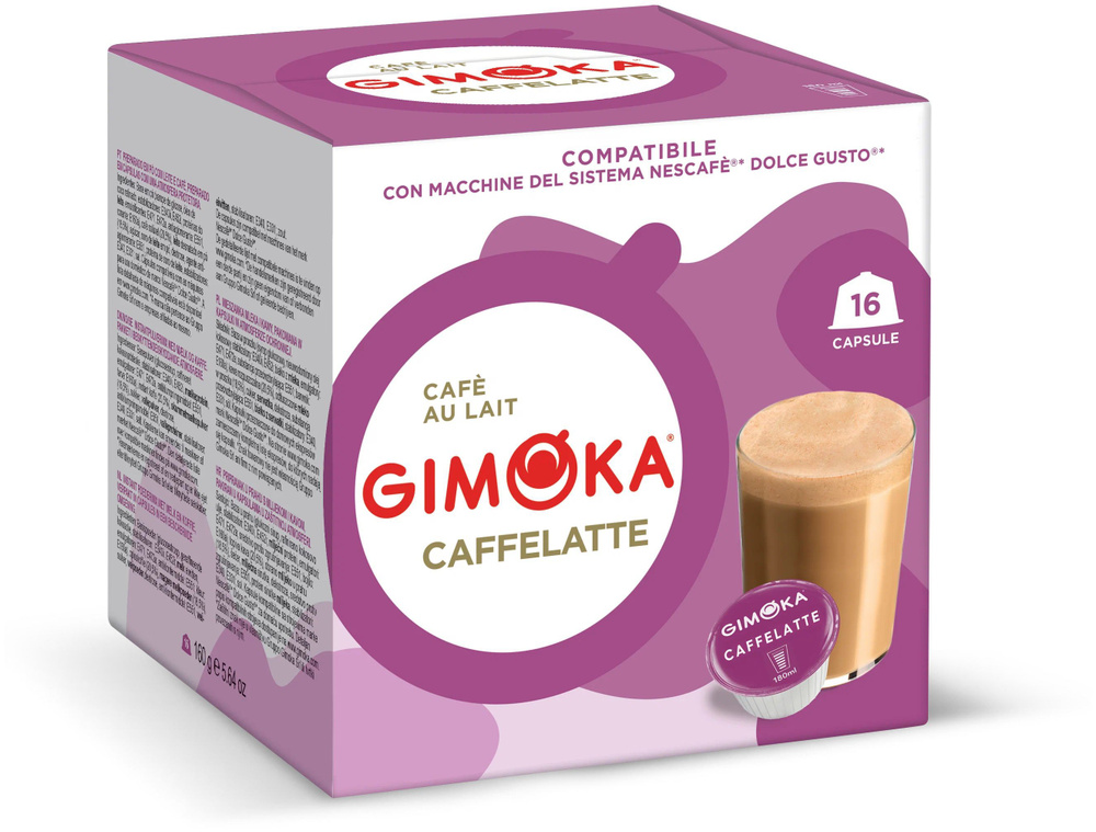 Кофев капсулах Gimoka Dolce Gusto Caffelatte, 16шт #1