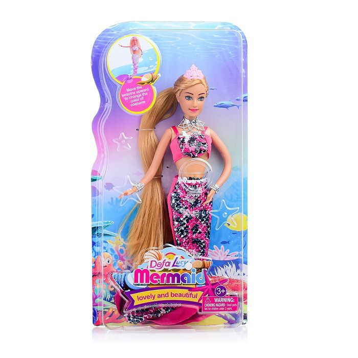 Кукла типа Барби Defa Lucy 8433 Русалка в розовом, в коробке 8433  #1