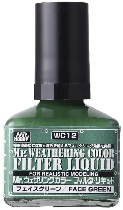 Смывка фильтр MR.HOBBY Mr.Weathering Color FILTER LIQUID Face Green, зеленый, WC12  #1