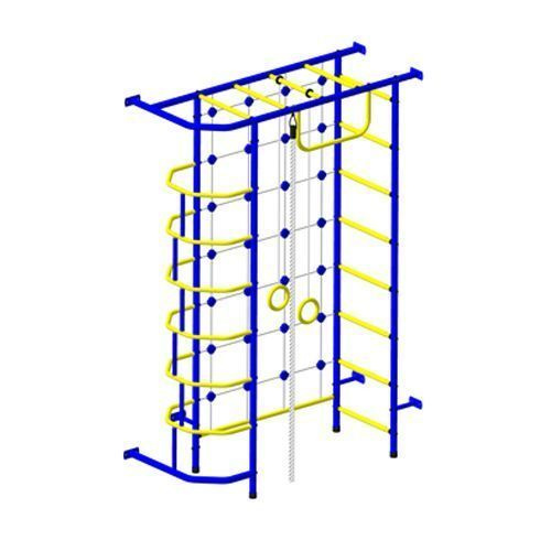 Детский спортивный комплекс "Пионер 9М" сине/жёлтый, крепится к стене, до 100 кг  #1